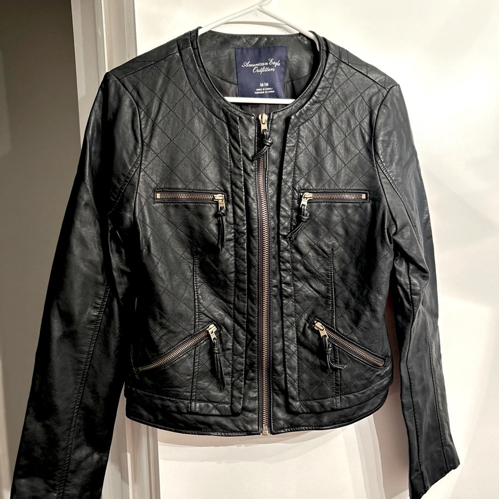 American Eagle Black Leather Jacket